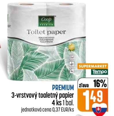 PREMIUM 3-vrstvový toaletný papier