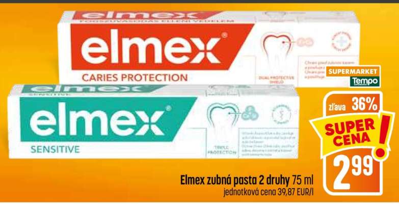 Elmex zubná pasta 2 druhy 75 ml