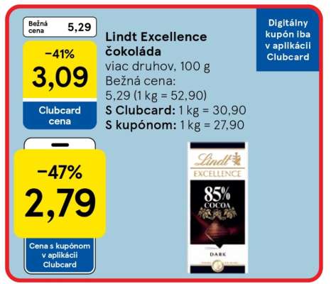 Lindt Excellence čokoláda