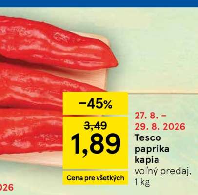 Tesco paprika kapia