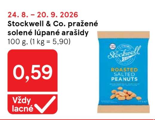 Stockwell & Co. pražené solené loupané arašídy