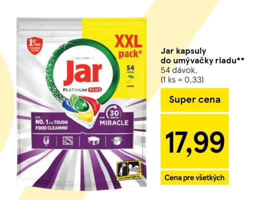 JAR KAPSULY DO UMÝVAČKY RIADU