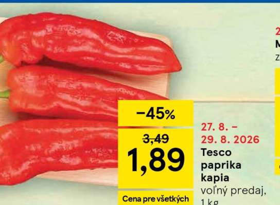 Tesco paprika kapia