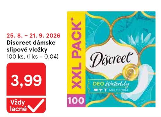 Discreet dámske slipové vložky