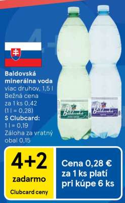 BALDOVSKÁ Minerálna voda