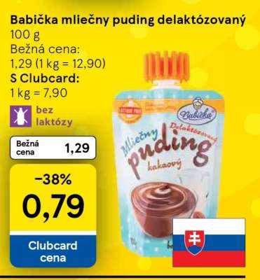 Babička mléčny puding delaktózovaný