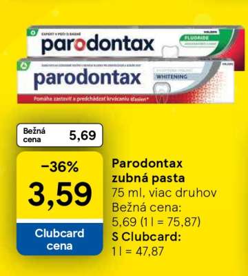 Parodontax zubná pasta