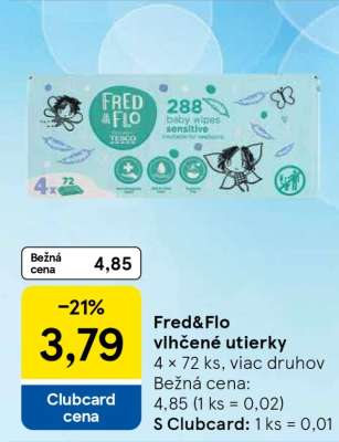 Fred&Flo vlhčené utierky