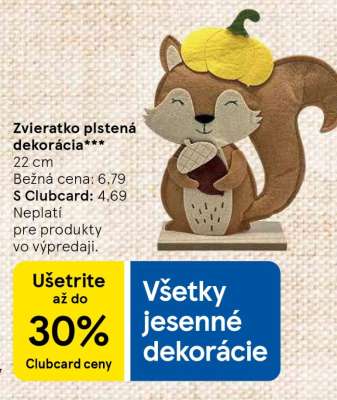 Zvieratko plstená dekorácia