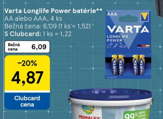 Varta Longlife Power batérie**