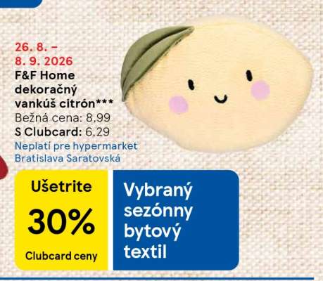 F&F Home dekoračný vankúš citrón***