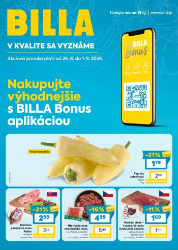 Leták Billa - 26.8.2026 - 1.9.2026.