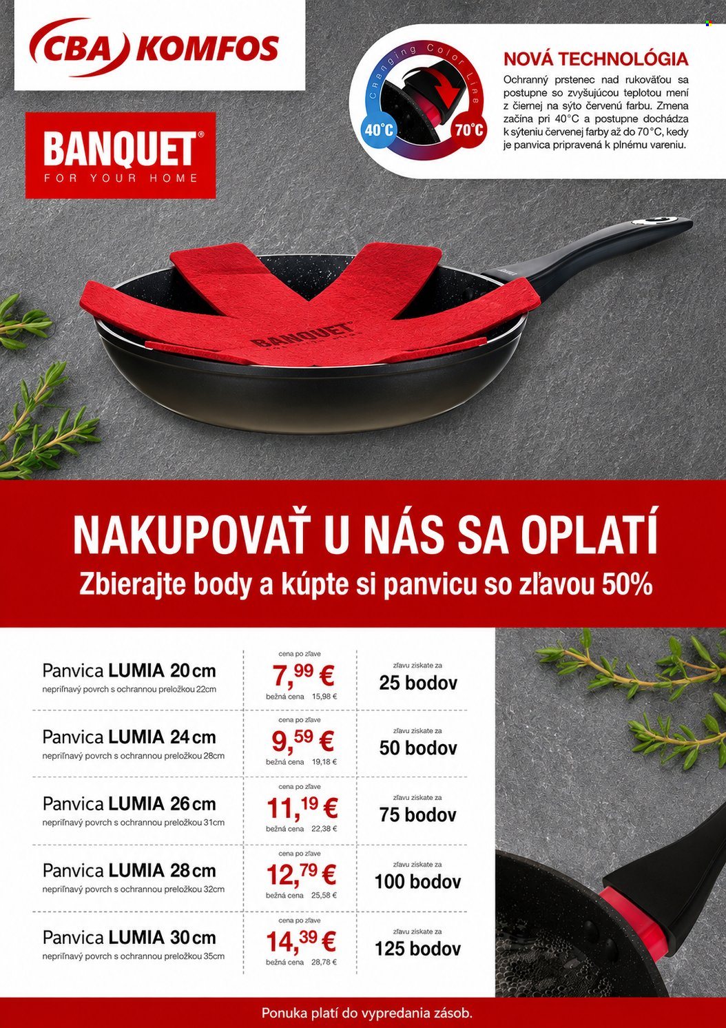 Leták CBA Komfos. Strana 1