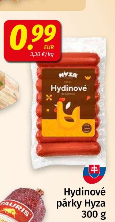 Hydinové párky Hyza 300 g