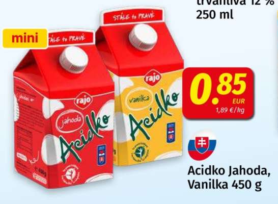 Acidko Jahoda, Vanilka 450 g