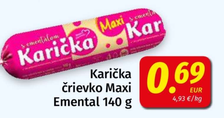 Karička črievko Maxi Emental 140 g
