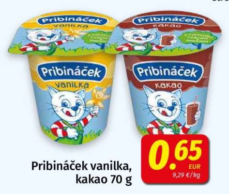 Pribináček vanilka, kakao 70 g