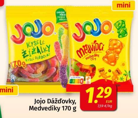 Jojo Dážd'ovky, Medvedíky 170 g