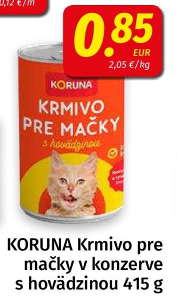 KORUNA Krmivo pre mačky v konzerve s hovädzinou 415 g