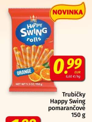 Trubičky Happy Swing pomarančové 150 g