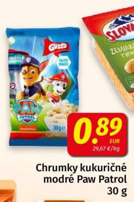 Chrumky kukuričné modré Paw Patrol 30 g