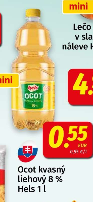 Ocot kvasný liehový 8% Hels 1 l