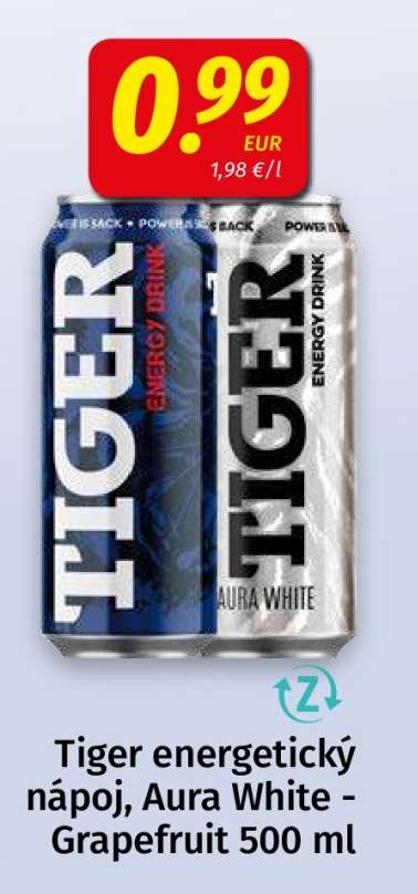 Tiger energetický nápoj, Aura White - Grapefruit 500 ml