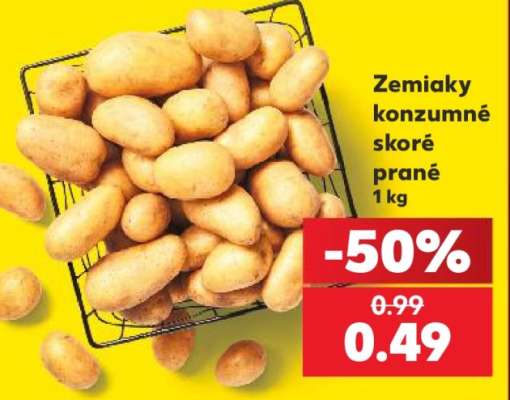 Zemiaky konzumné skoré prané 1 kg