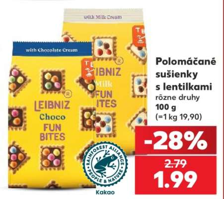 Polomáčané sušienky s lentilkami