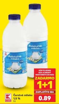 Čerstvé mlieko 1,5 %