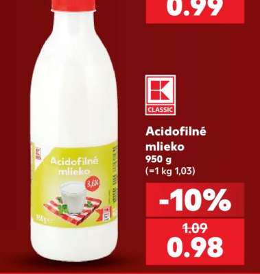 Acidofilné mlieko