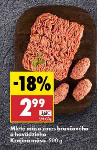 Mleté mäso zmes bravčového a hovädzieho