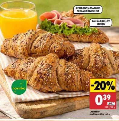 Croissant multicereálny 65 g