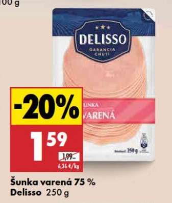 Šunka varená 75 % Delisso 250 g