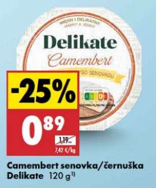 Camembert senovka/černuška Delikate 120 g