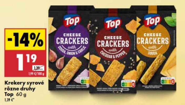 Krekery syrové rôzne druhy Top 60 g