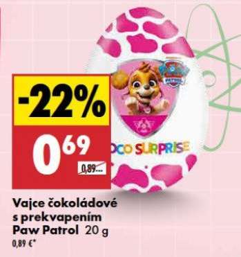 Vajce čokoládové s prekvapením Paw Patrol 20 g