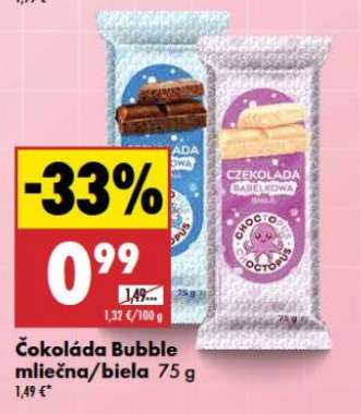 Čokoláda Bubble mliečna/biela 75 g