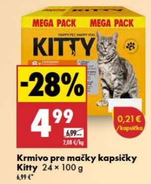 Krmivo pre mačky kapsičky Kitty 24 x 100 g