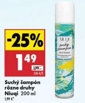 Suchý šampón rôzne druhy Niuqi 200 ml