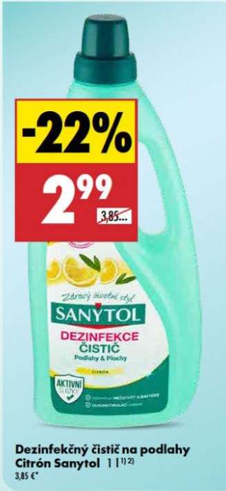 Dezinfekčný čistič na podlahy Citrón Sanytol