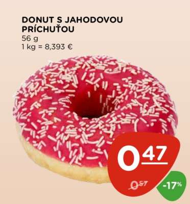 Donut s jahodovou příchutí