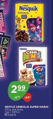 Nestlé cereálie Super Mario