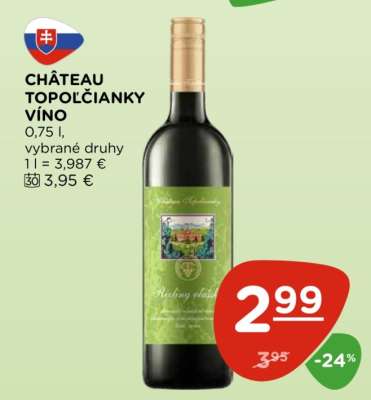 CHATEAU TOPOĽČIANKY Víno