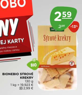 BIONEBIO Sýrové krekry