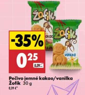 Pečivo jemné kakao/vanilka Žofík 30 g