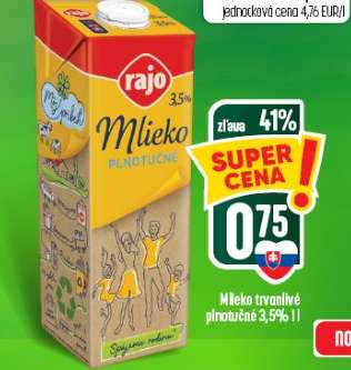 Rajo mlieko plnotučné 3,5 %