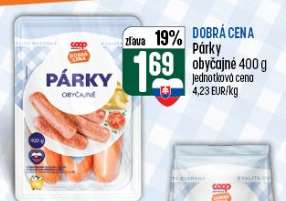 Párky obyčajné 400 g