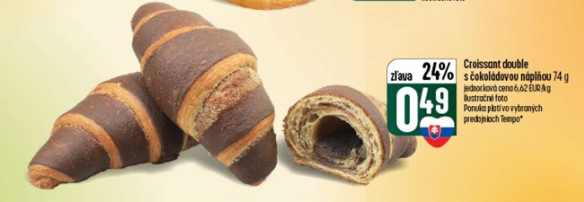 Croissant double s čokoládovou náplňou 74 g