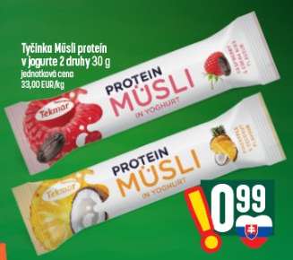 Tyčinka Müsli protein v jogurte 2 druhy 30 g